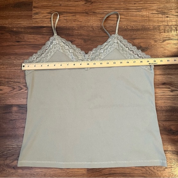 Vintage Y2K Sage Green Sleeveless Top Lace Whimsigoth Fairy Retro Bella Swan XL - Picture 2 of 5